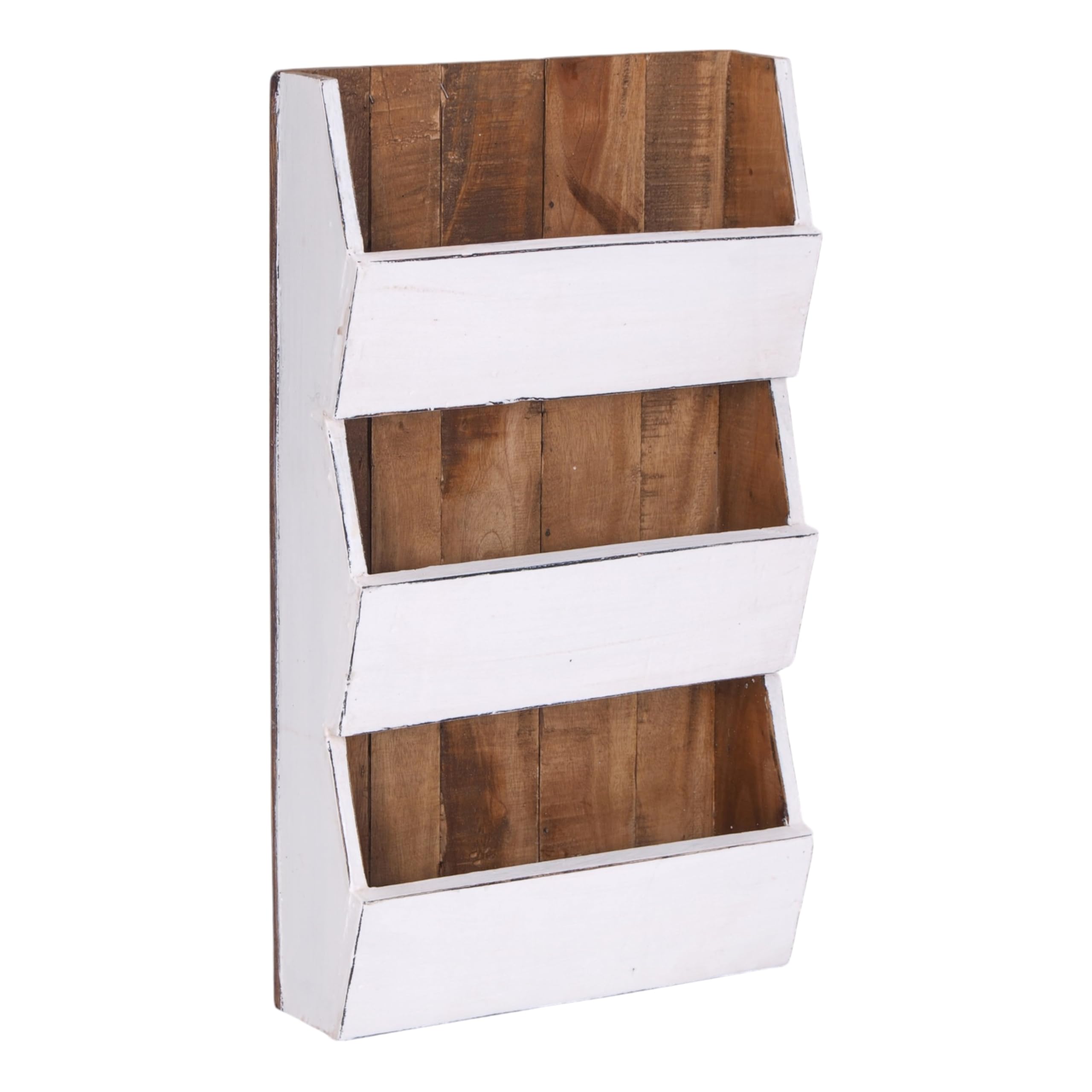 KRANTENREK News 60 | massief oud hout, 60x38x11 cm (HxBxD) | Krantenrek