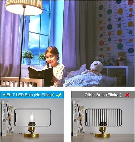 Miniatura 2 de E26 - Bombilla LED para candelabro (equivalente a 40 W, intensidad regulable, 5000 K, 4 W, filamento transparente, B11, 4 unidades)