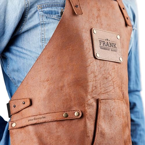 Your Surprise EMMEXX Personalized Engraved Recycled Leather Apron thumb #1