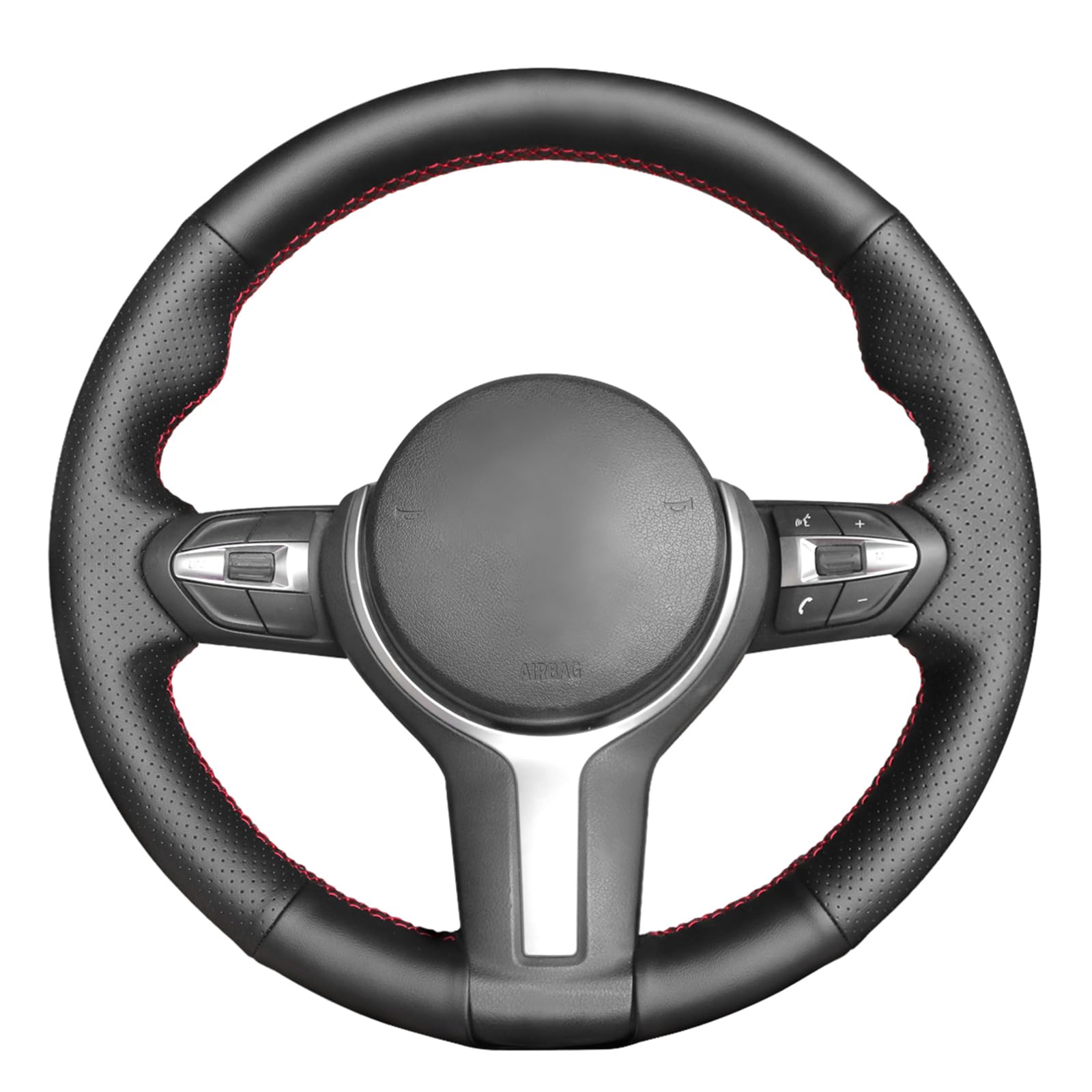 MEWANT Passgenauer Lenkradbezug zum Nähen für BMW M3 | F87 M2 F80 M3 F82 M4 M5 F12 F13 M6 F85 M5 F86 X6 M F33 F30 M Sport Atmungsaktiv Für Beheizte Lenkräder Langlebig