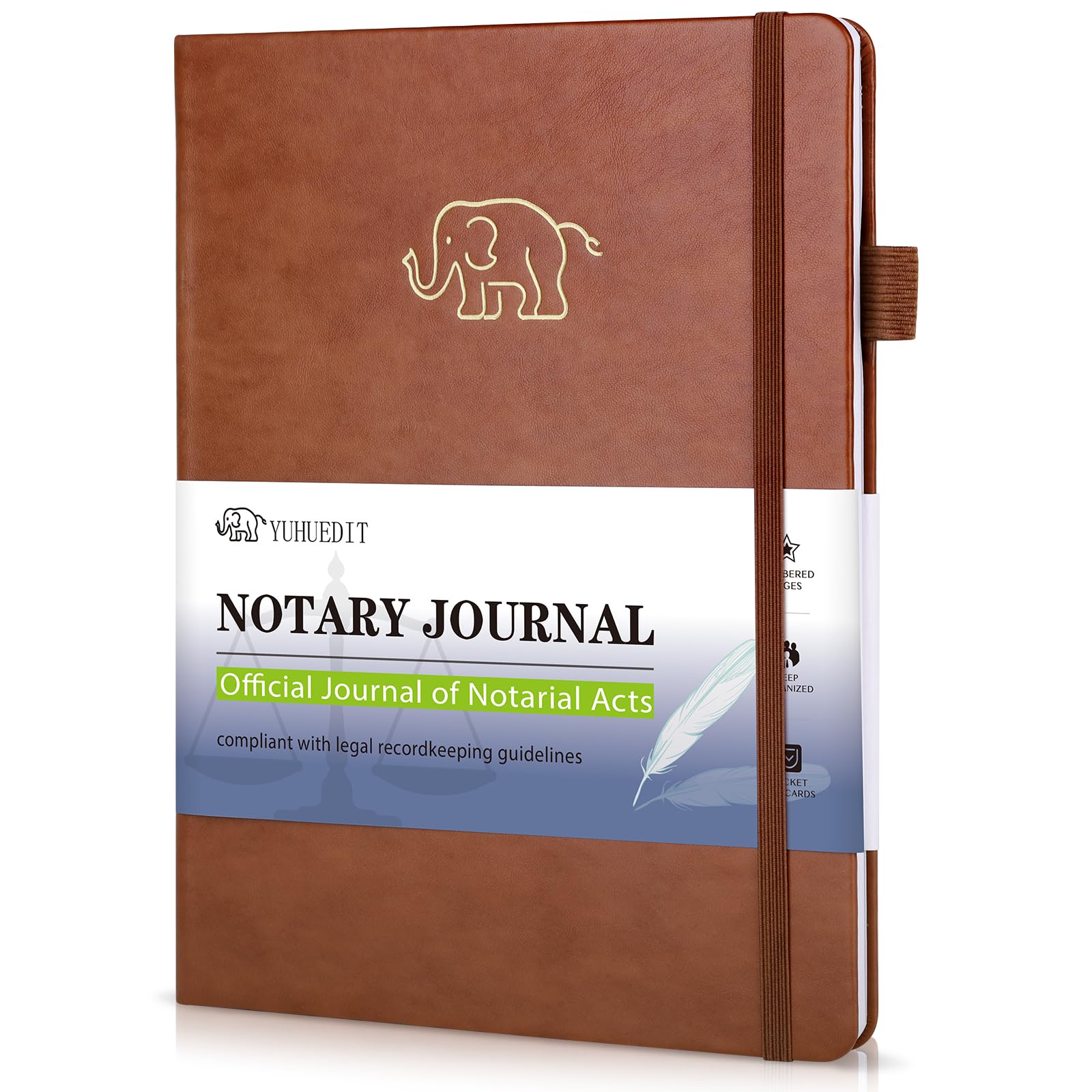 Notary Journal Log Book - Hardcover Notary Public Record Book with 236 Entries, 120 Numbered Pages with Tamper-Resistant Stitching - Durable Notary