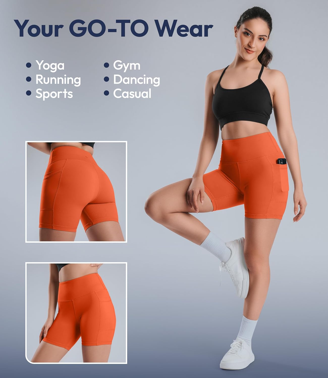 Nirlon NirLUX Yoga Shorts for Women - Soft Womens Workout Leggings for Gym & Yoga - Womens Biker Shorts with Pockets
