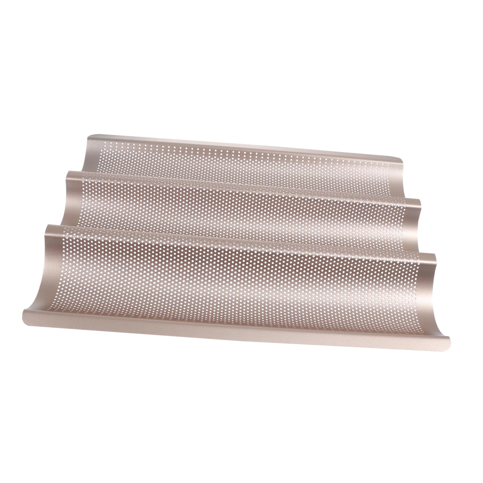 BRIGHTFUFU 1Pc Nonstick French Bread Baking Mold Golden Three Slot Pan for Homemade Baguettes Kitchen Gadget for Daily Baking and DIY Bread Making