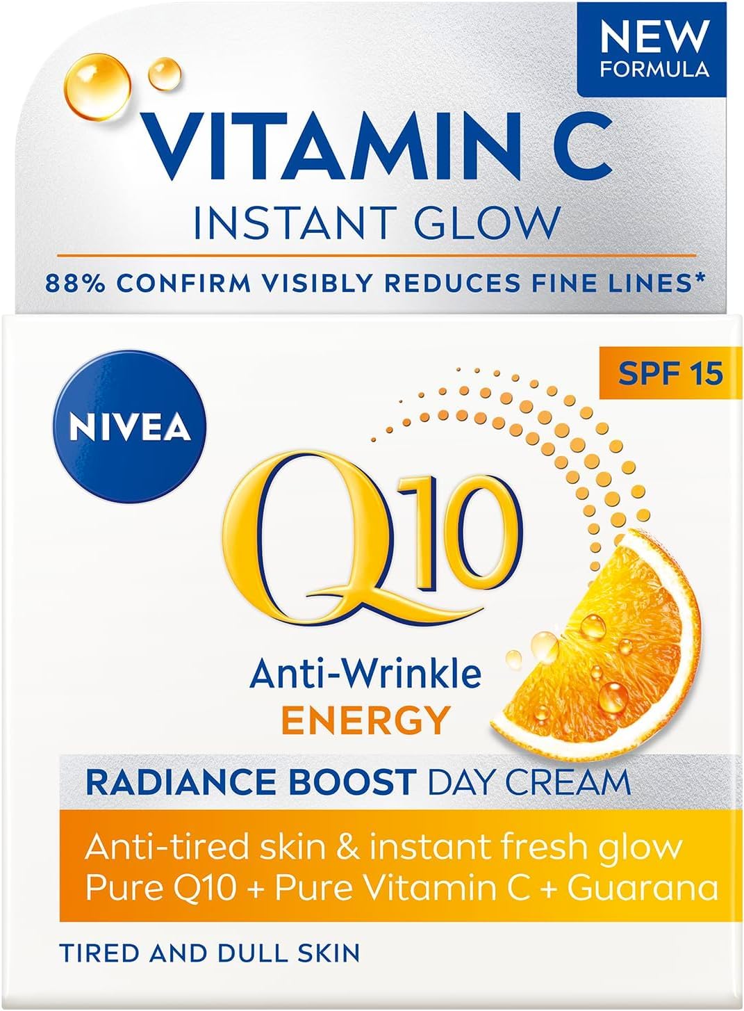 Nivea Q10 Energy Healthy Glow Day Cream Spf15, 24H Moisture, Vitamin C & E, 50Ml - Energising Face Moisturiser