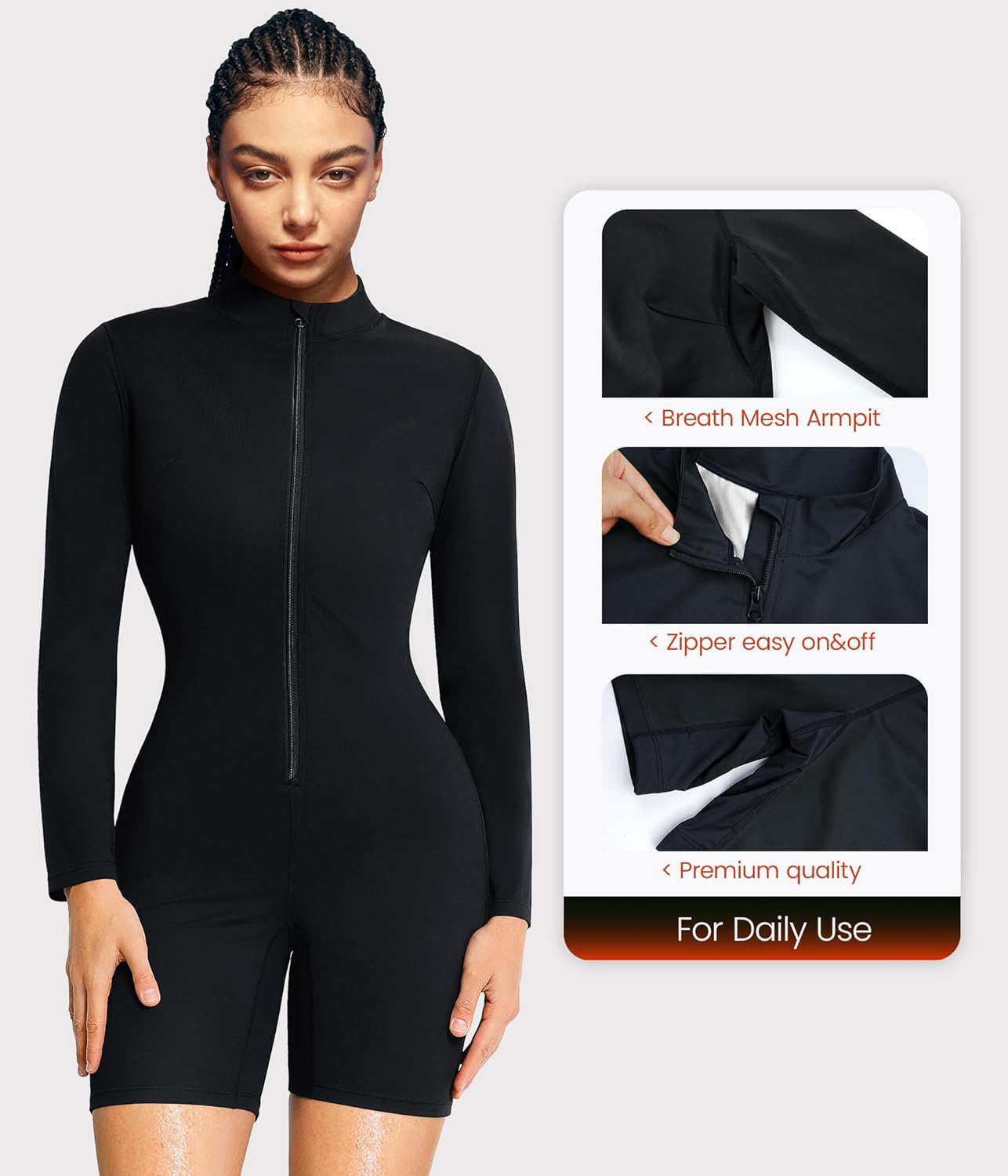 Junlan Sauna Suit Women Waist Trainers for Women Full Body Sauna Sweat Suit