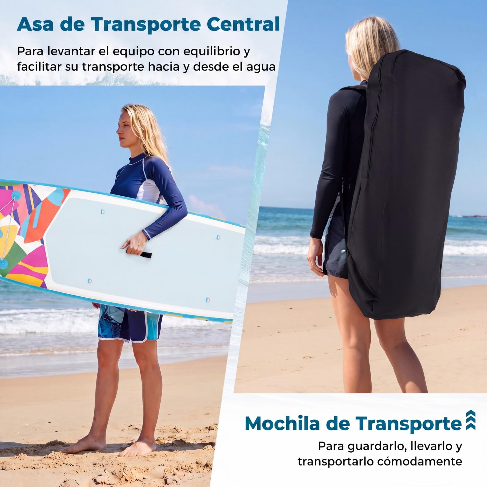 COSTWAY Tabla Paddle Surf Hinchable, Stand Up Paddle Board Inflable con Remo, 3 Aletas, Bomba Manual, Mochila de Viaje, 336 cm Padel Surf para Jovenes y Adultos, Soporta hasta 160 kg