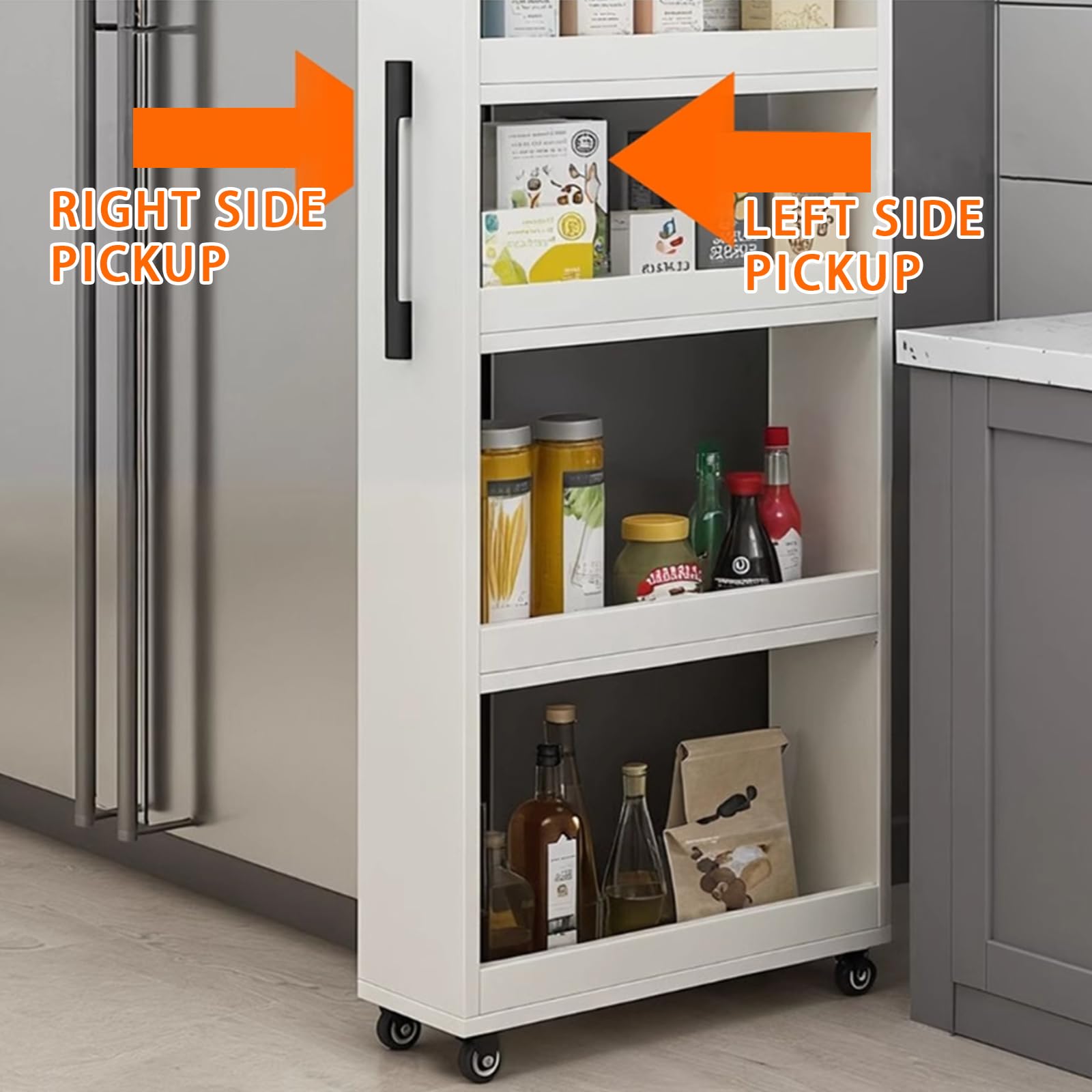Carrito de almacenamiento delgado, estante de cocina rodante de 7 niveles, gabinete estrecho independiente con asa y ruedas, ideal para baño, lavandería, espacios pequeños, estante de especias de