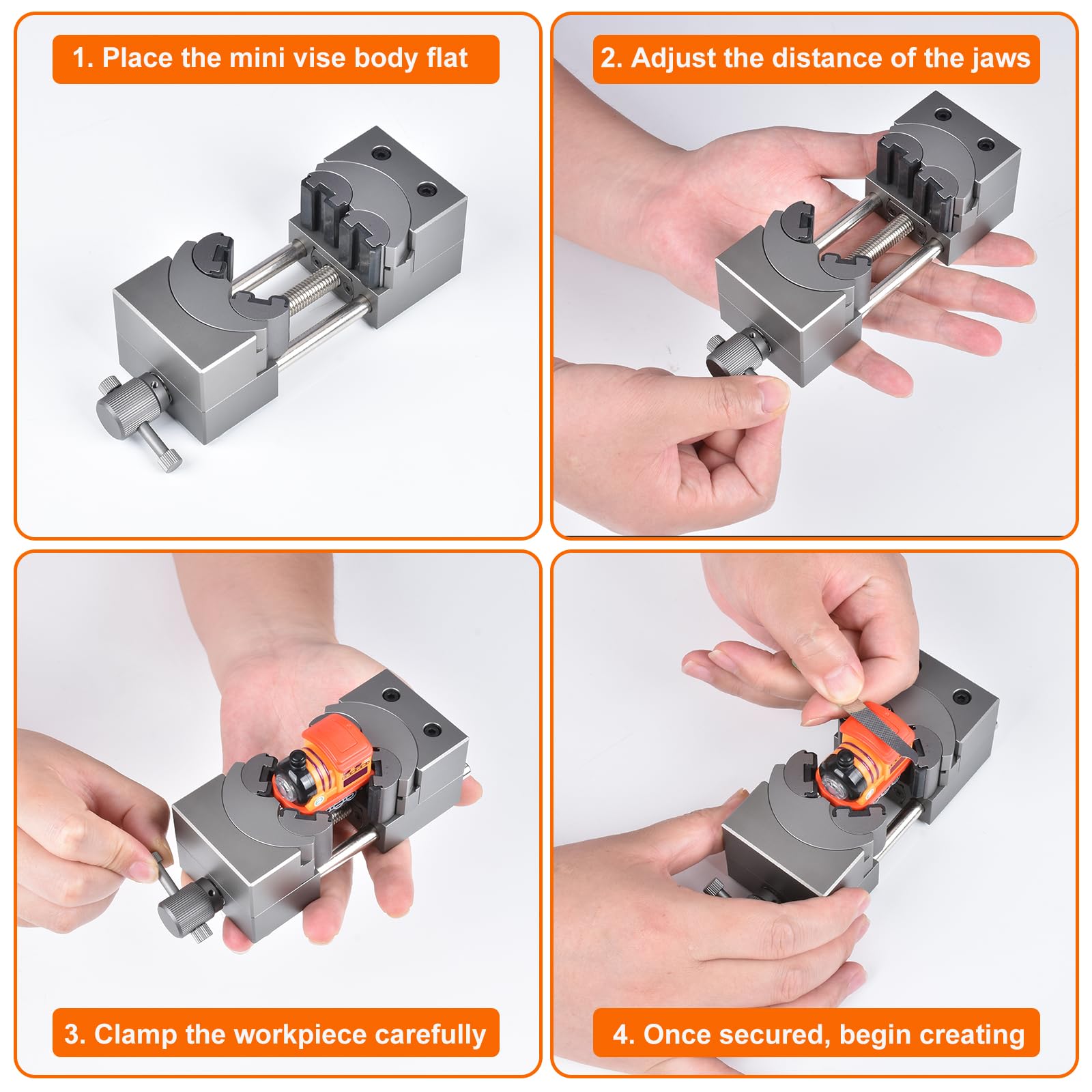 Mini morsa frattale intelligente, piccola morsa da banco, resistente, autoregolante, in lega di alluminio aerospaziale e lavorazione CNC di precisione, morsa portatile per artigianato/gioielli