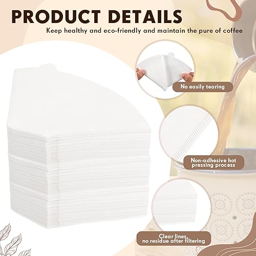 Miniatura 3 de Skylety 500 filtros de café en cono #2, filtros de café, 2 filtros de cono para verter sobre papel natural, filtros de café desechables sin