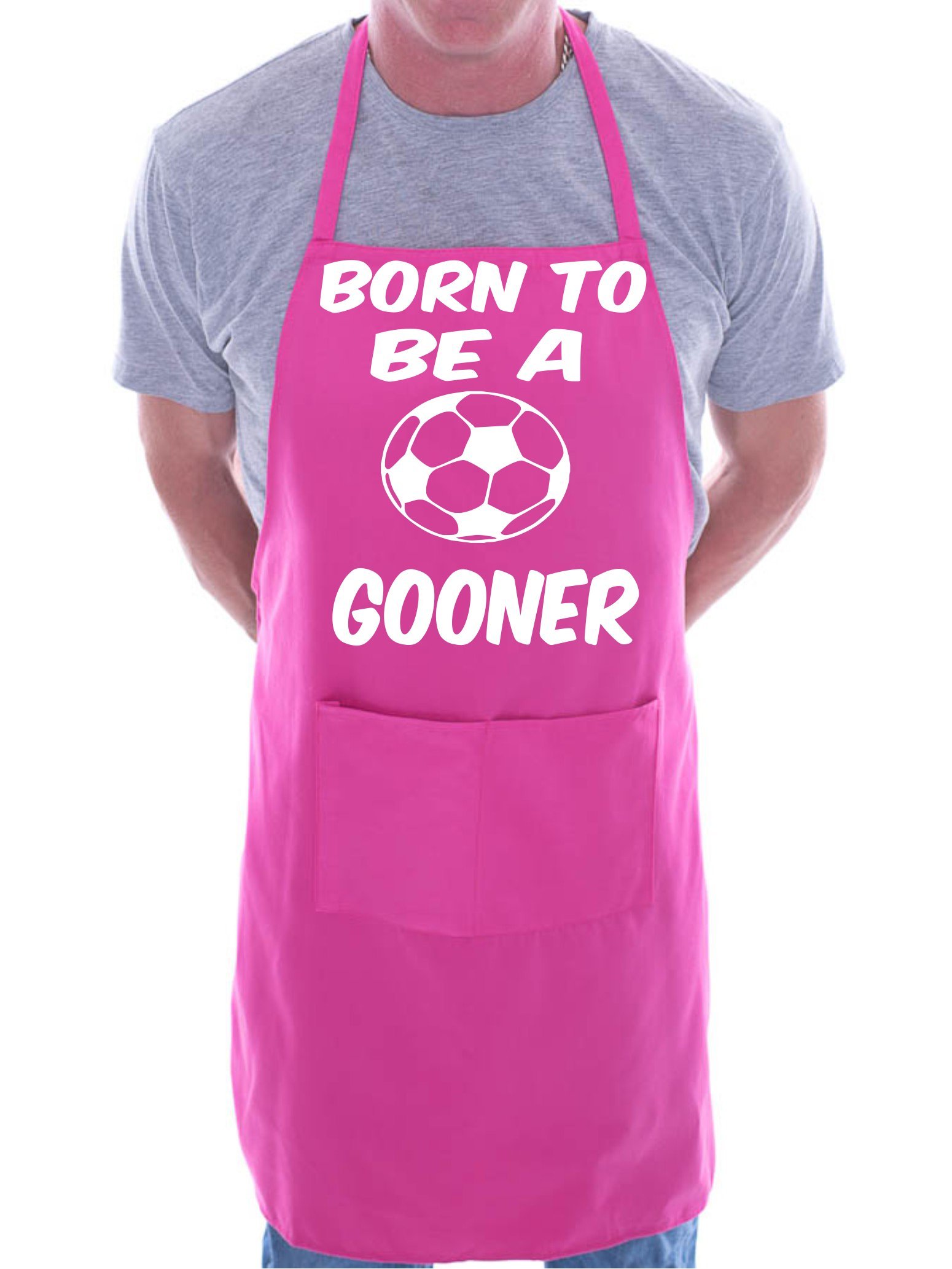 Print4u Men's Pink Arsenal Born To Be Gooner Bbq Cooking Funny Novelty Apron