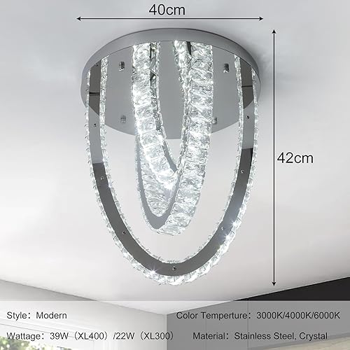 Miniatura 50 de Moderno candelabro de cristal LED, iluminación empotrada, lámpara colgante con control remoto para sala de estar, comedor, dormitorio, isla