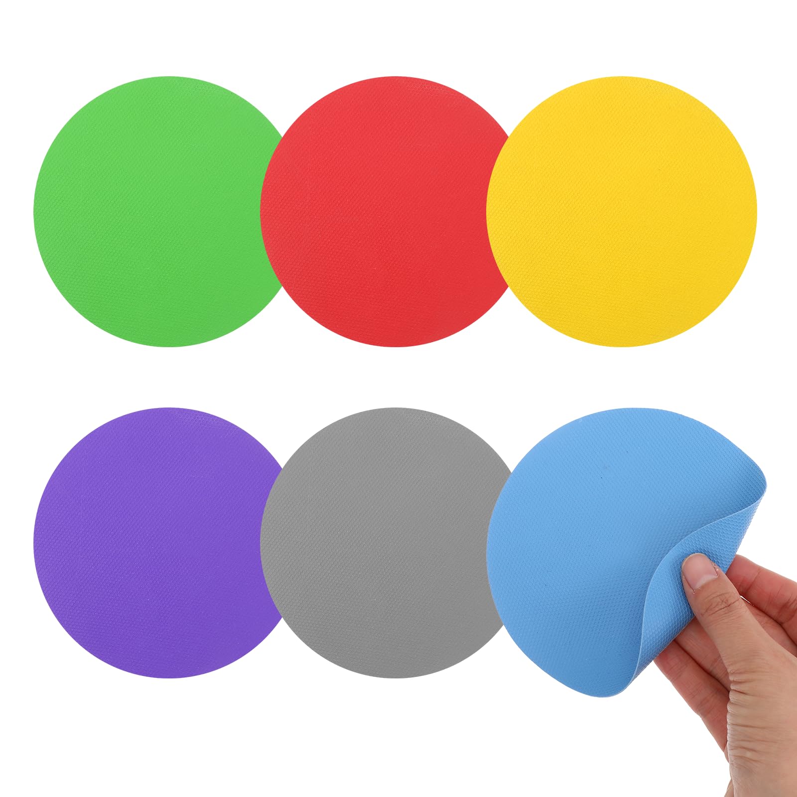 Rubber Jar Opener Grippers, 6 Pieces Round Jar Opener Gripper Pad Heat-Insulated Opening Bottle Lid Non-slip Silicone Jar Opener Gripper Pad for Seniors Elderly Arthritis Weak Hands Easy Opening Jars