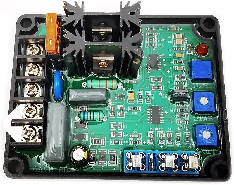 FainWan Health Gear Generator Voltage Regulator, Automatic Voltage Regulator Module GAVR-8A Universal AVR Generator 110/220/440 VAC Programmable Input, Hihg acity 8Amp Fuse