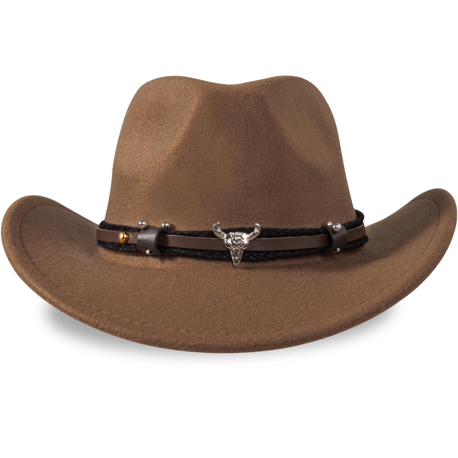 EGSHUFU Cowboy Hat Halloween Costume Cowgirl Hat for Women Men Adult Western Cow Girl Hat (Khaki)