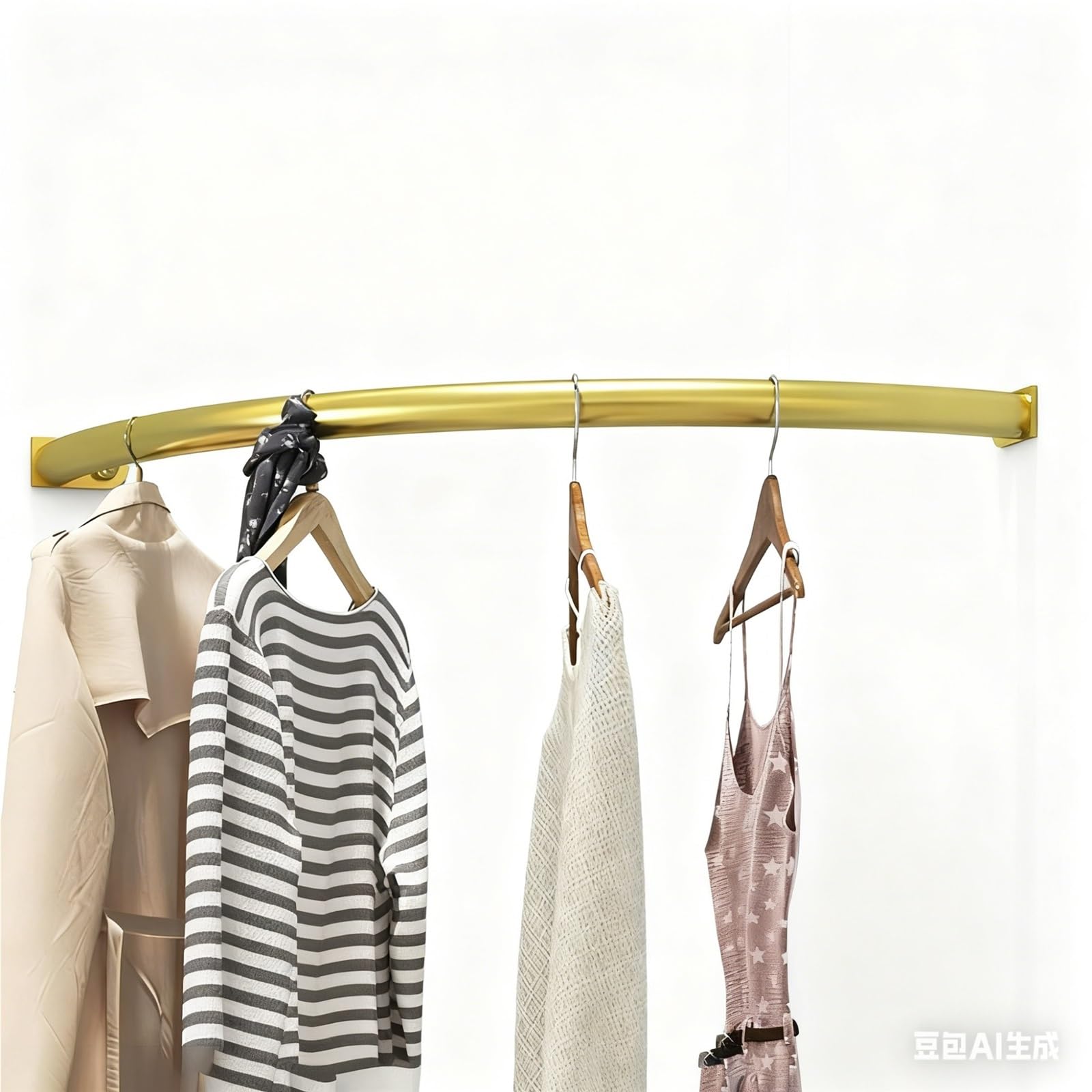 kleiderstange schrank Eckgarderobe Aus Eisen, Ovale Handtuch- Und Kleiderstange Zur Wandmontage, Einfache Montage(White,100cm/39.3in)