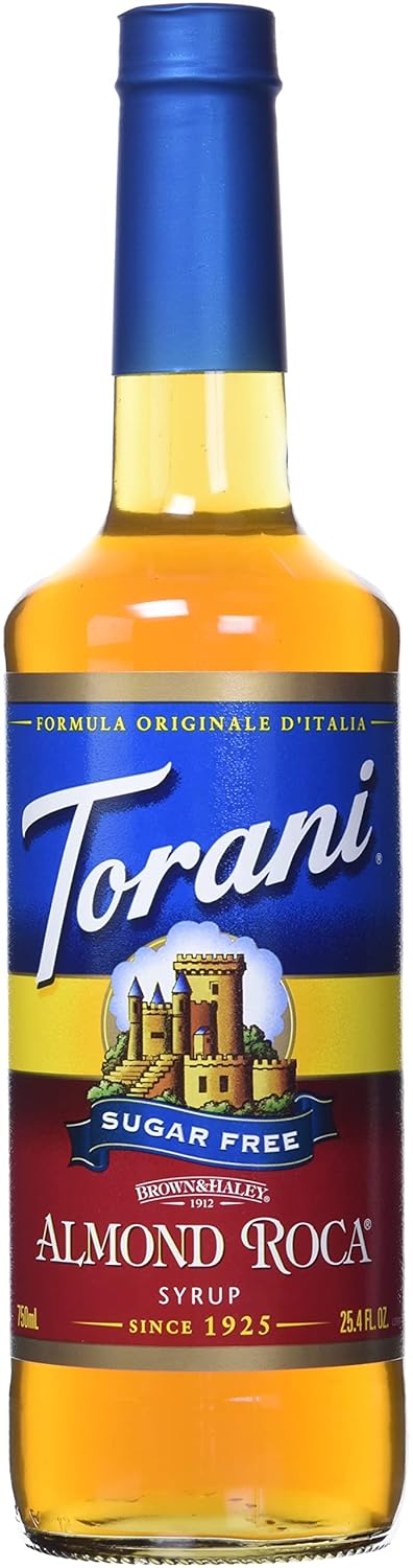 Torani Sugar Free Almond Roca Syrup 25.4oz - Zero Calorie, Splenda Sweetened Coffee & Drink Flavoring