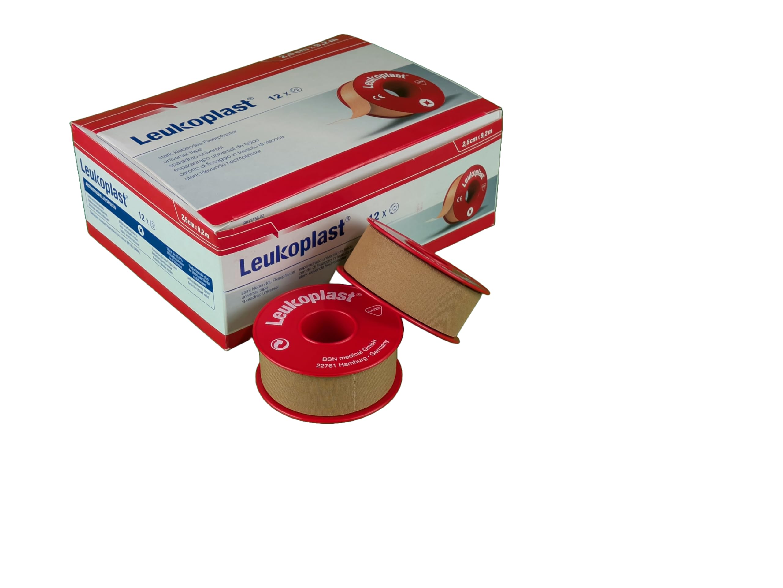 Leukoplast Sparadrap Tessuto con ossido di zinco/carne 920 x 2,5 cm Confezione da 12