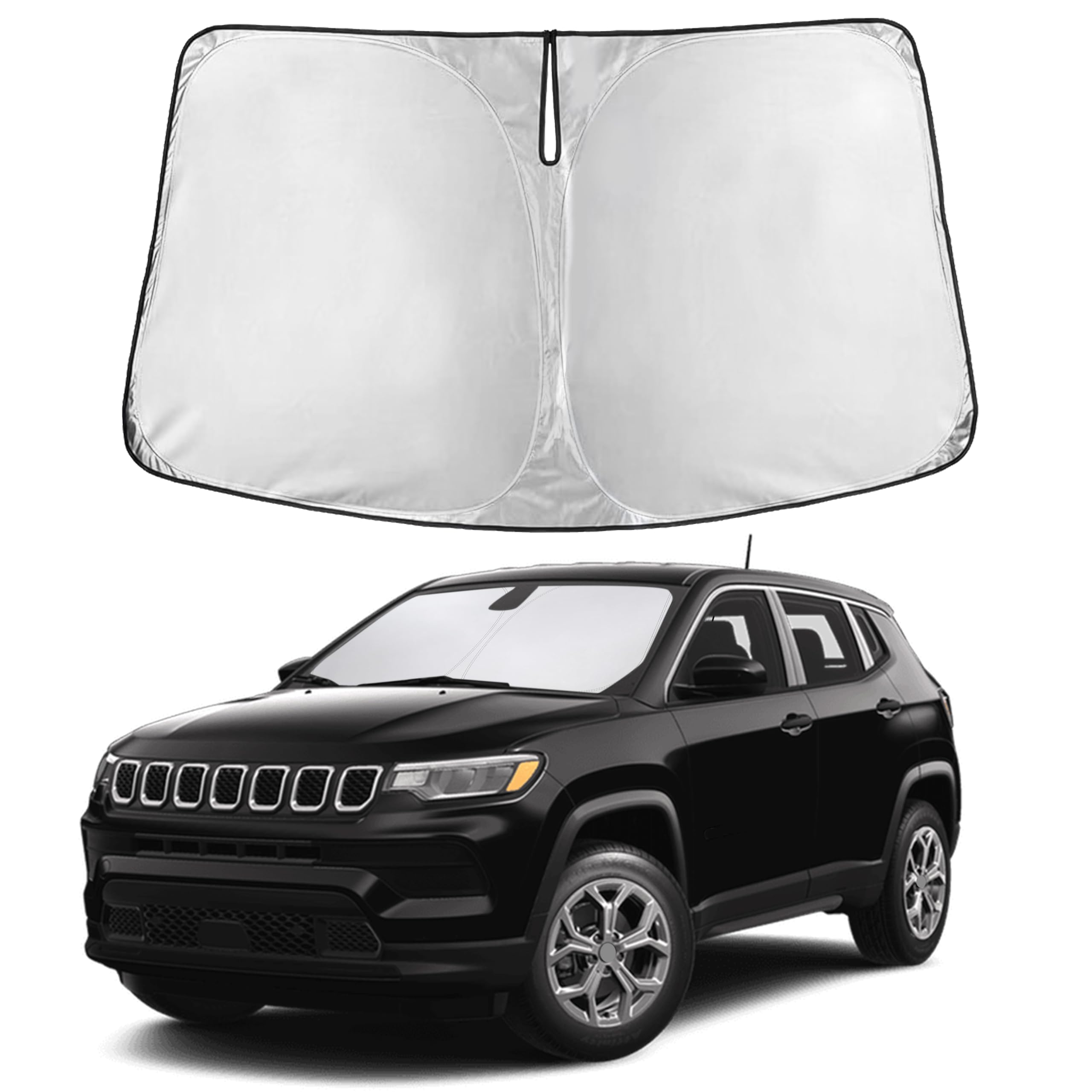 Autovir Windshields Sun Shade Fit for 2017-2023 2024 2025 Jeep Compass