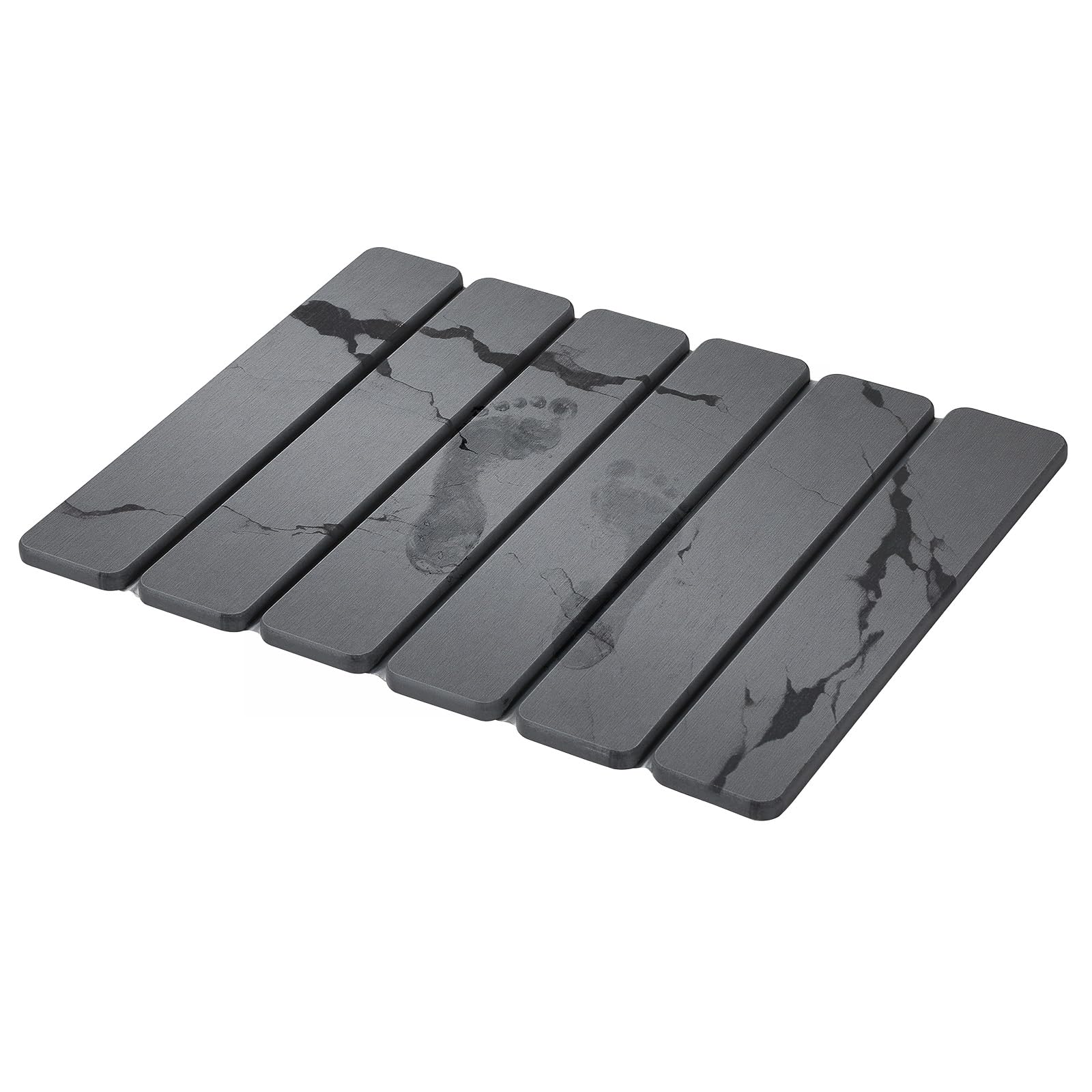 Photo 1 of Bornerwhite Foldable Stone Bath Mat - Dark Gray, 16"x12"