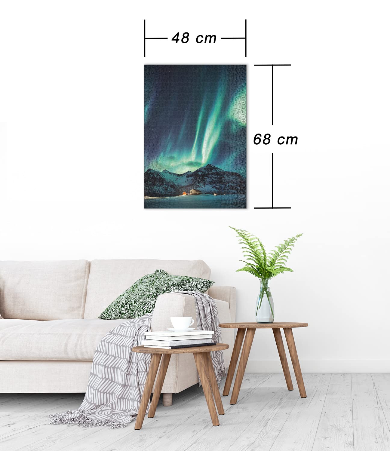 Ulmer Puzzleschmiede - Classic 1000 Piece Scandinavia Puzzle - Northern Lights - Premium Cardboard Jigsaw Puzzle - Adults - Image 3
