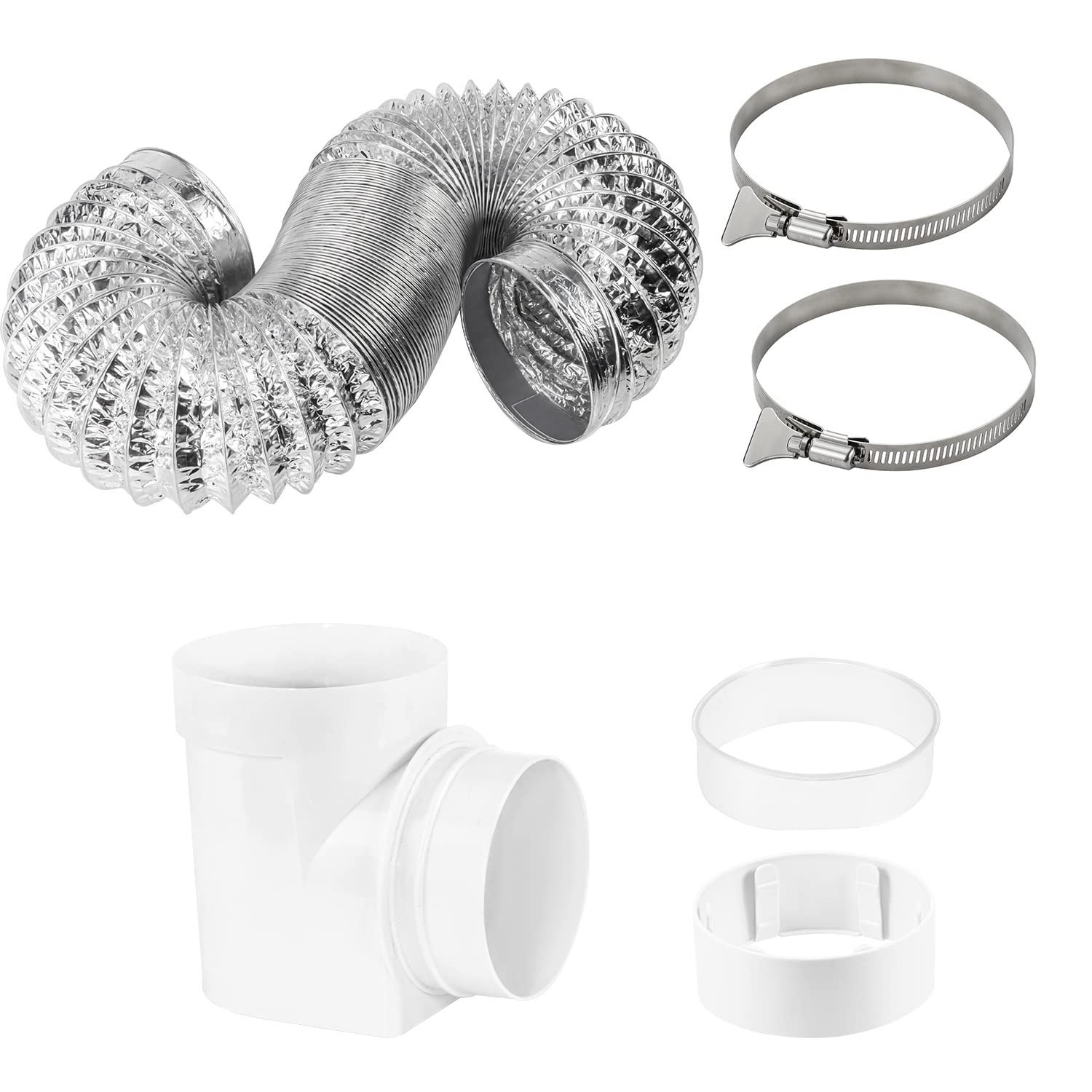 Buy Funmit Silver Dryer Vent Hose Kit 4 In Diameter by 8 Ft Length