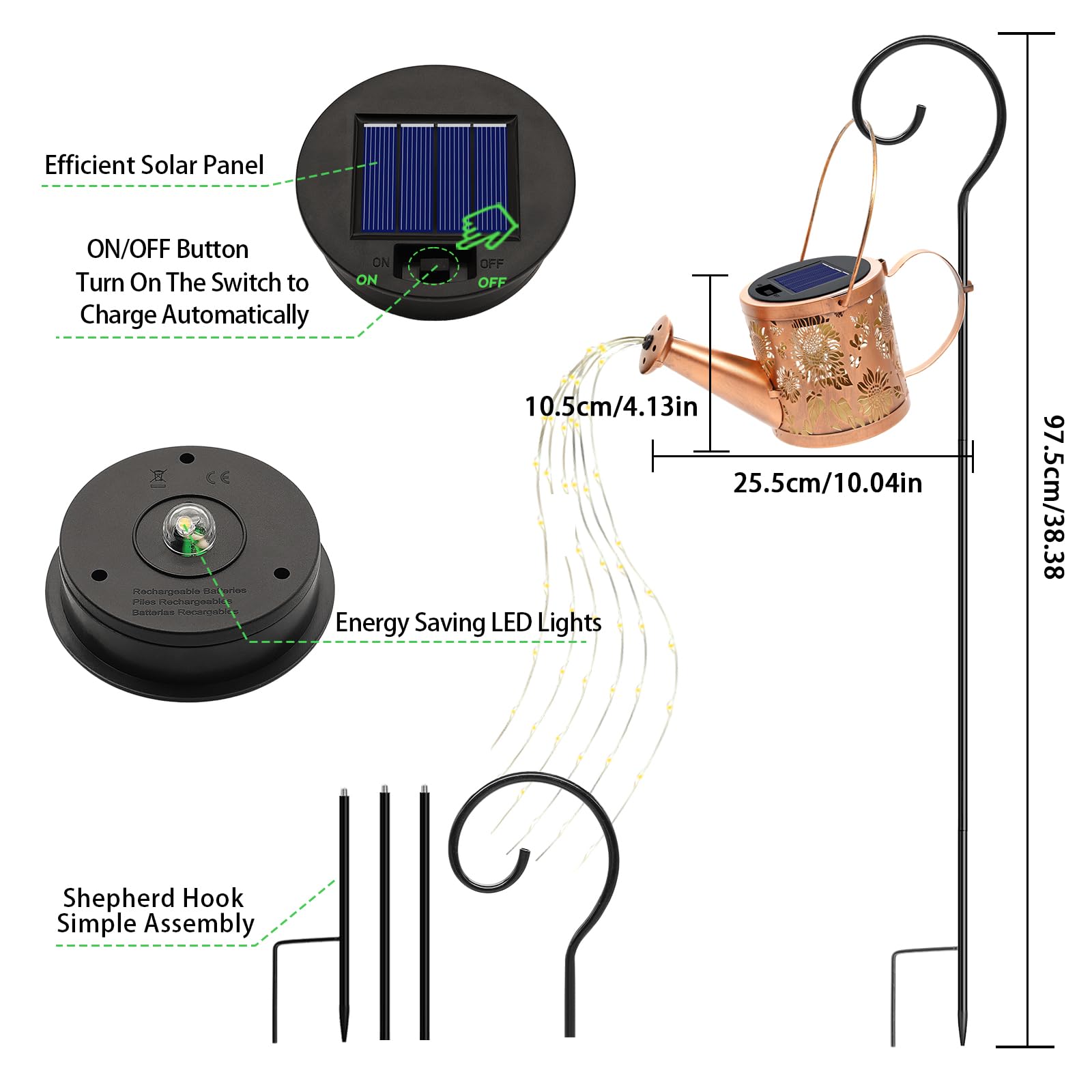 Solar-Gießkannen-Lichter für den Außenbereich, kleine Solar-Hof-Dekorationen, wasserdicht für Gartendekoration, Sonnenblumen-dekorative Terrassenlichter für den Außenbereich, Weg, Rasen, Geschenke für