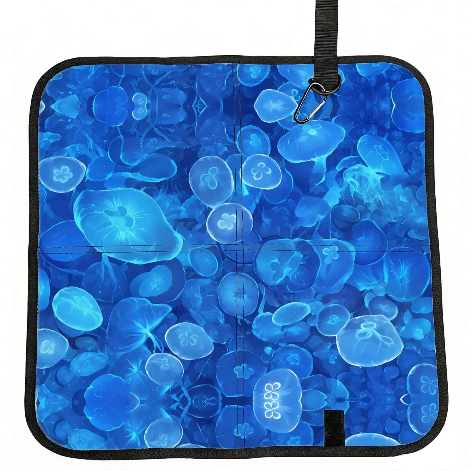 MROWYC Floating blue light Printed Foldable Seat Cushion - Portable with Carabiner, for Stadium, Camping, Hiking