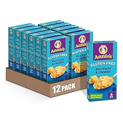 Annie's Gluten Free Macaroni and Cheese, Rice Pasta and Cheddar, 6 oz (Pack of 12)