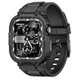 M1 Sport Case Band for Apple Watch Ultra 3/2/1 & SE 3/2/1 & Series 11 10 9 8 7 6 5 4 3 49mm 46mm 45mm 44mm 42mm 41mm 40mm 38mm, Shockproof & Scratch Resistant Rugged Bumper for Men