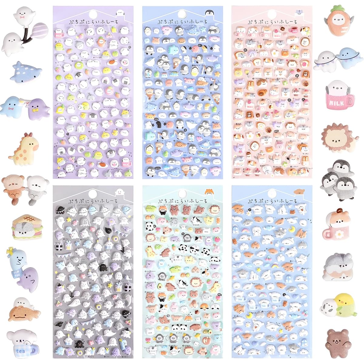 PATPAT® 6-Pack Cartoon Stickers 3D Mini Cartoon Stickers, Kawaii DIY Decorative Stickers for Phone Covers, Laptops, Notebooks & Personalizing Accessories-image-37