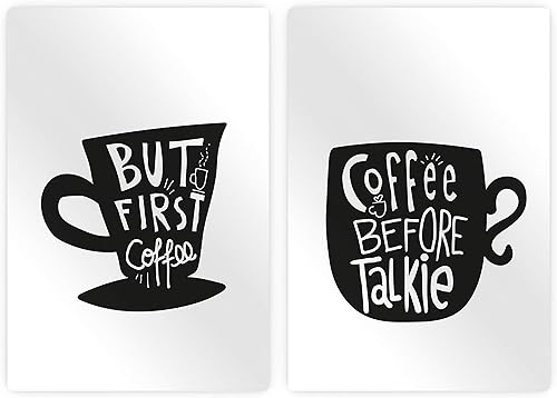 Miniatura 2 de HB Art Design But First Coffee and Coffee Before Talkie 2 Panel Metal Print Set Wall Art Coffee Bar Decor Coffee Signs Kitchen Wall Decor Dining