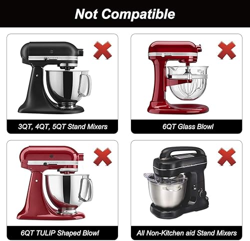 Miniatura 4 de Batidor de borde flexible para mezclador de ayuda de cocina, cuencos mezcladores de 6 cuartos de galón, batidor de borde plano de 6 cuartos de galón