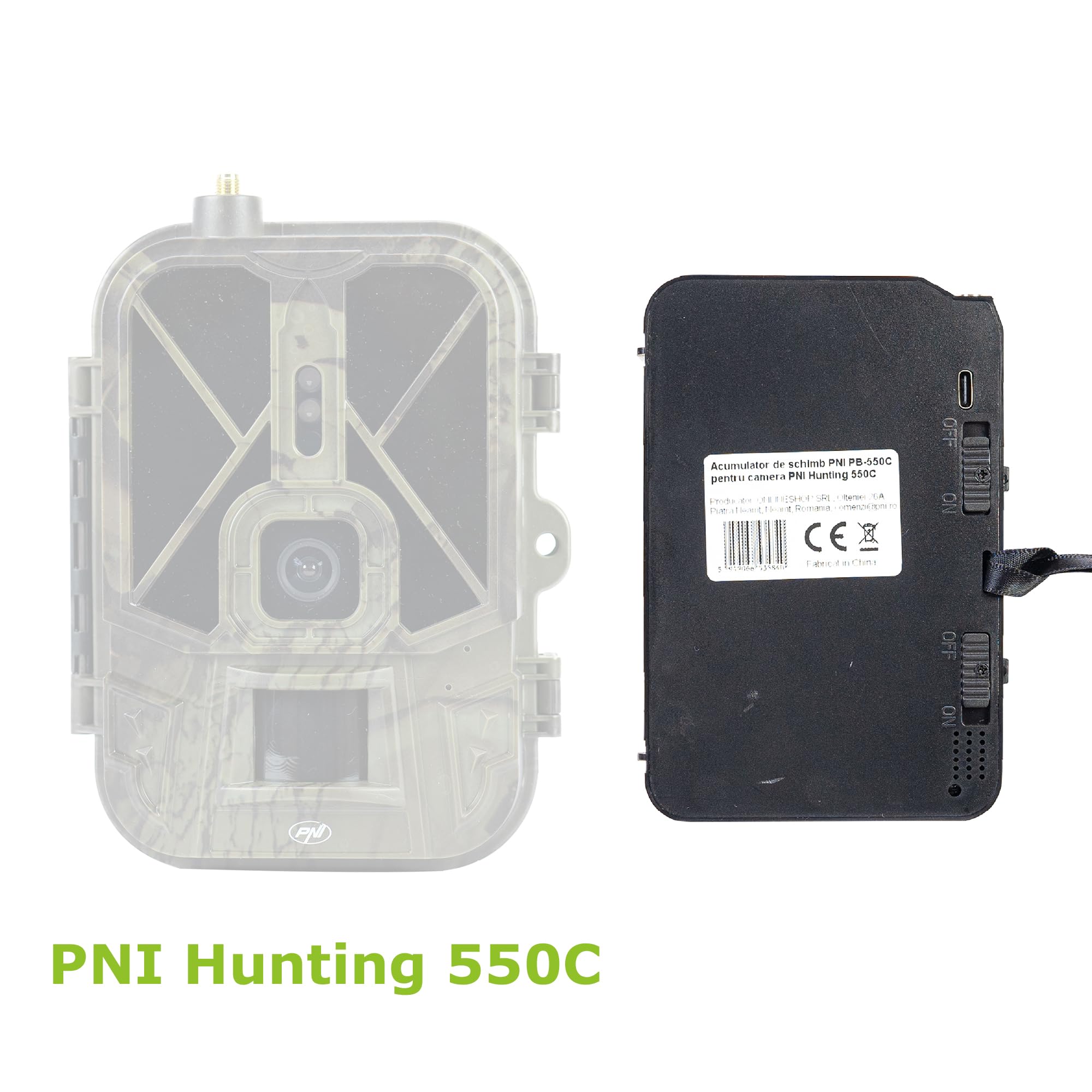 Batería de Repuesto PNI PB-550C, Li-Ion, 8000 mAh, para cámara de Caza PNI Hunting 550C