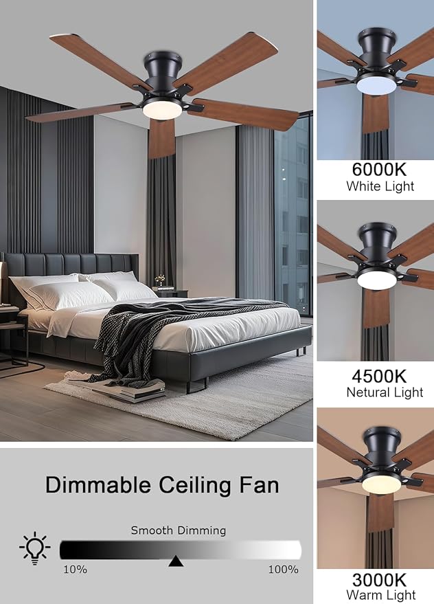 Ventilador de Techo 52 Pulgadas con Luz y Control Remoto, 6 miniatura 7