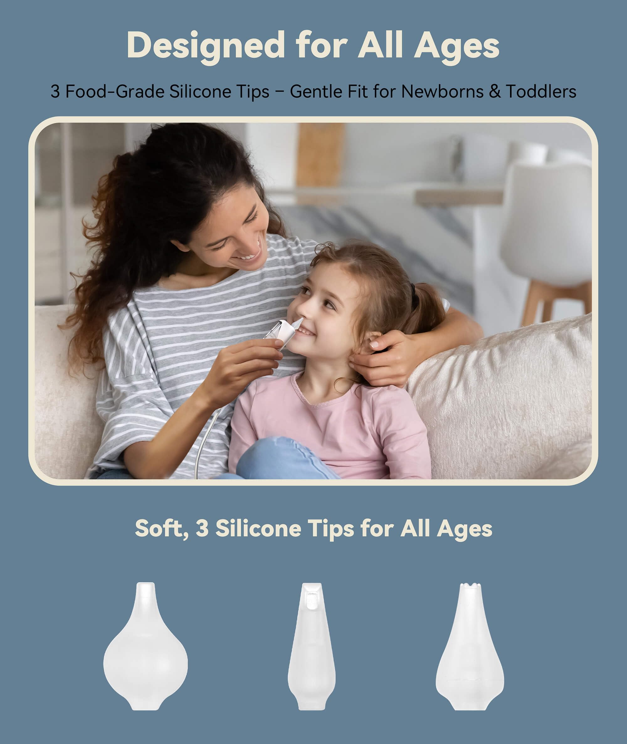Aspirador nasal eléctrico para bebés y niños pequeños | Succionador de nariz de bebé con 3 niveles de succión | Aspirador de nariz fácil de limpiar para bebés | Succionador de moco portátil