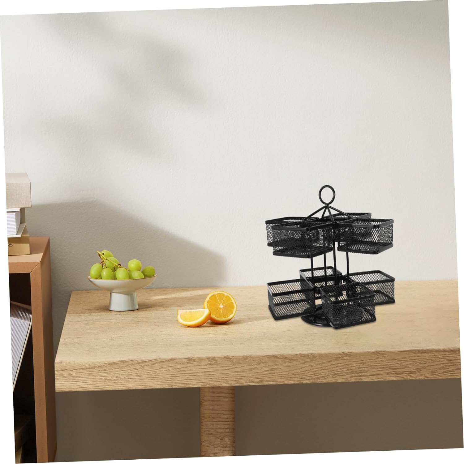 Ciieeo 360degree Tea Bag Rack Tea Bag Plate Organize Box Storage Holders for Countertop