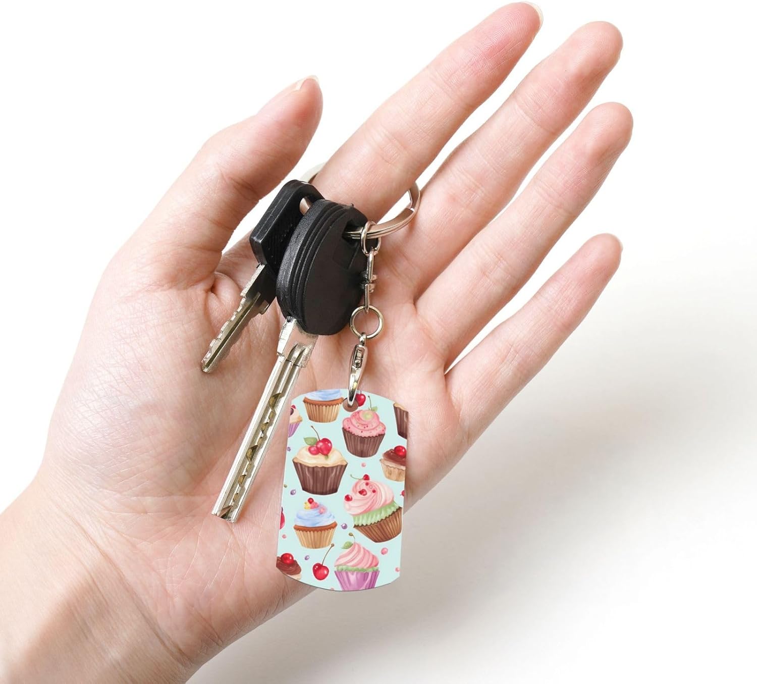 Personalized Keychain Gift Stainless Rectangle Photo Key Fob for Women Men image 5