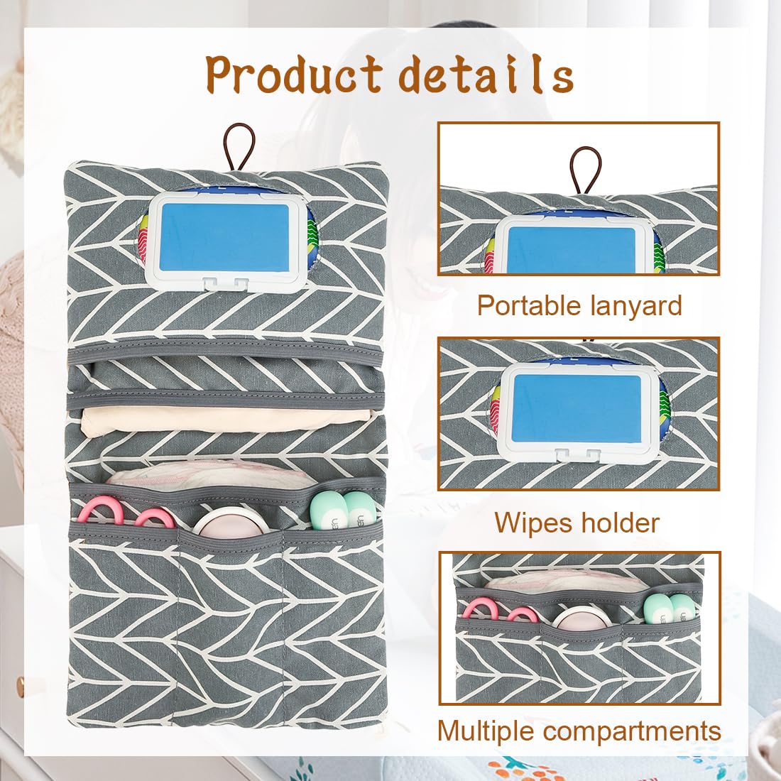 Bolsa Porta Pañales Y Toallitas 2 En 1, Pequeña Pañalera Bebe, Organizador Impermeable, Bolsa Para Viaje, Ideal Para Mama