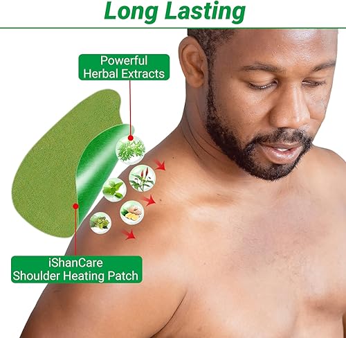 Miniatura 3 de iShanCare Parche para aliviar el dolor de hombro, parches de calor de máxima resistencia, 8 horas de calentamiento profundo, parche para aliviar el