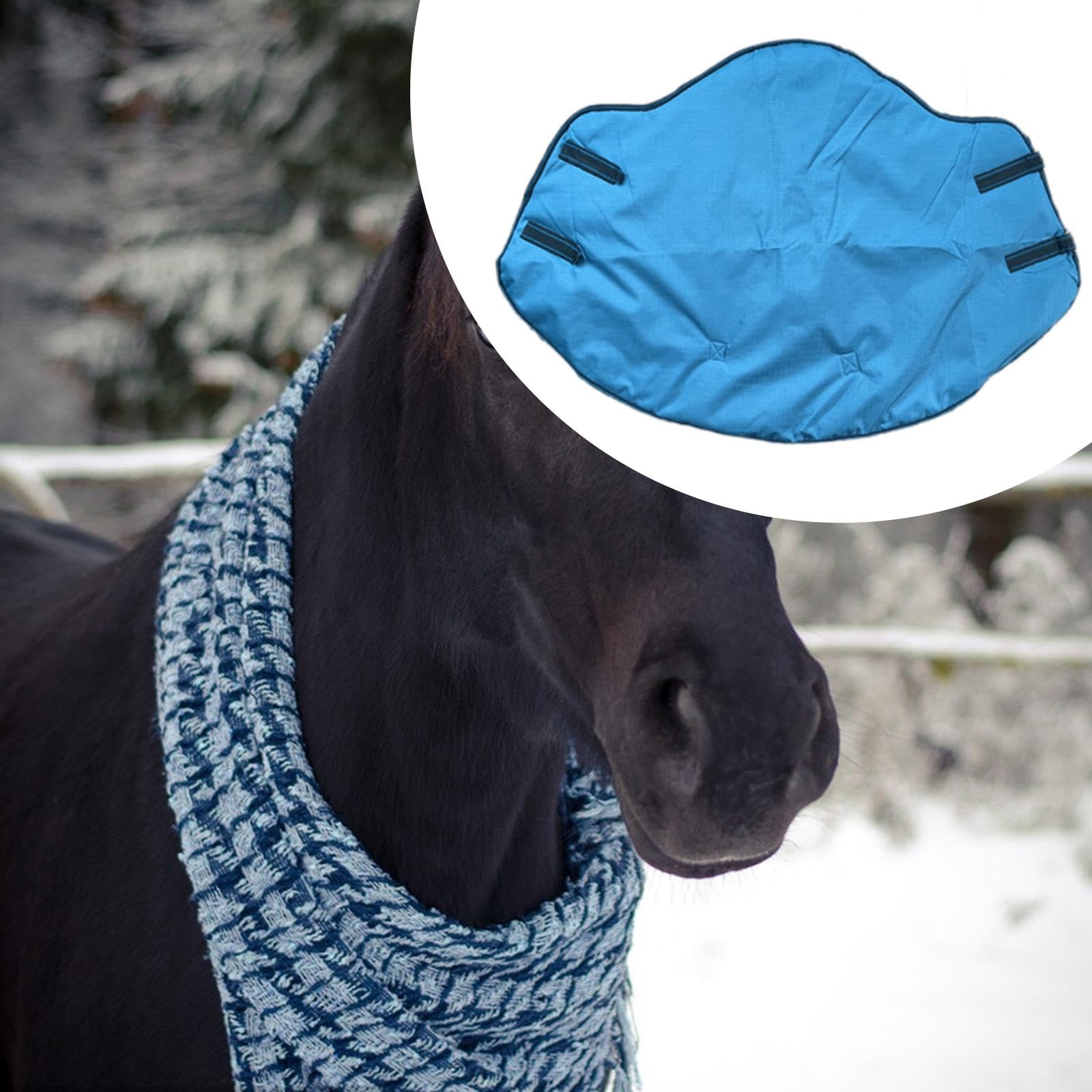 Baoblaze Protezione Invernale per Cavalli, Fascia per Il Collo del Cavallo, Accessorio equestre Universale Traspirante di, in Poliestere, Blu