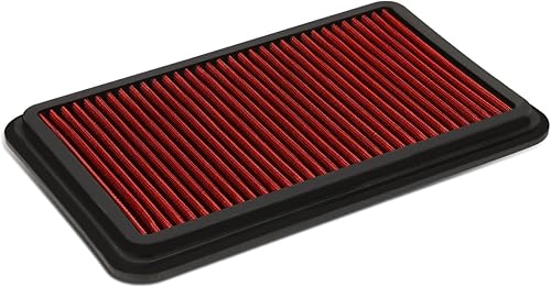 Auto Dynasty Filtro de panel de aire del motor de repuesto compatible con Maz 2 2011-2014 1.5L, alto flujo, reutilizable y lavable, color rojo