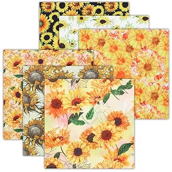 Amazon.com: Sunflower Fabric,6 PCS Spring Fall Floral