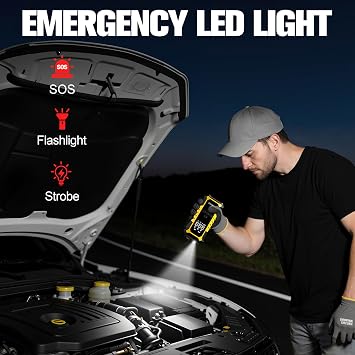 GOOLOO A6 Gear 160 PSI & 7500mAh Tire Inflator Portable Air Compressor | Cordless Tire Inflator with Digital Pressure Gauge & LED Light - 3X Faster Air Pump for Car Tires, Bike, Balls, Auto Shut-Off