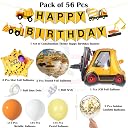 Rozi Decoration Construction Theme Balloons Birthday Decoration Kit – Set of 56 Pcs Construction Vehicle Theme Birthday Decoration Items for Kids Party Supplies gallery image