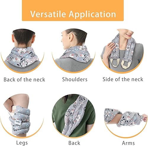 Miniatura 7 de UNCN Almohadilla térmica larga para cuello y hombros para espalda, 31 x 5.9 pulgadas, apto para microondas, paquete de calor húmedo grande, compresa