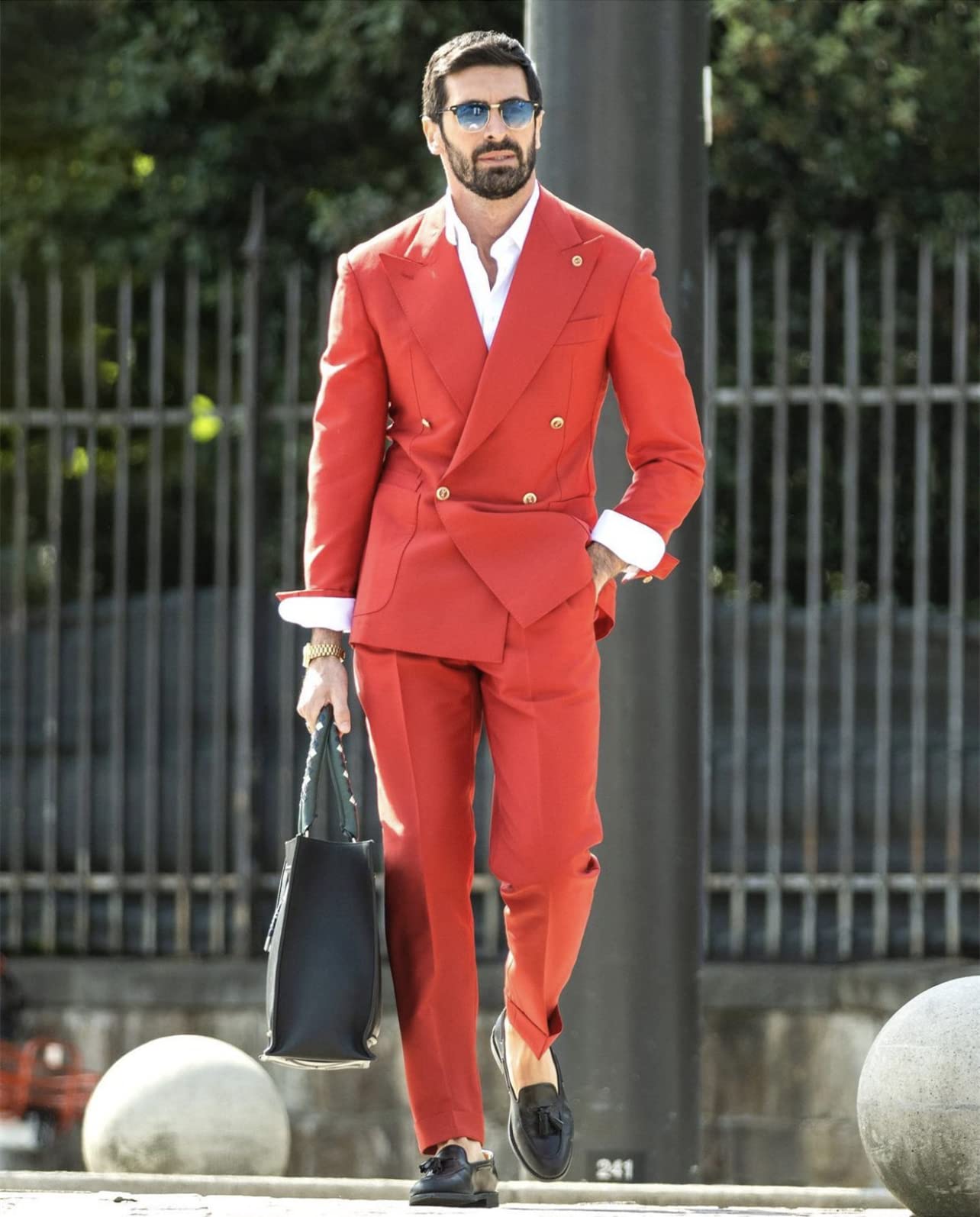 Uomo Vestito Uniforme Doppio Petto Giacca e Pantaloni Lavoro d'ufficio