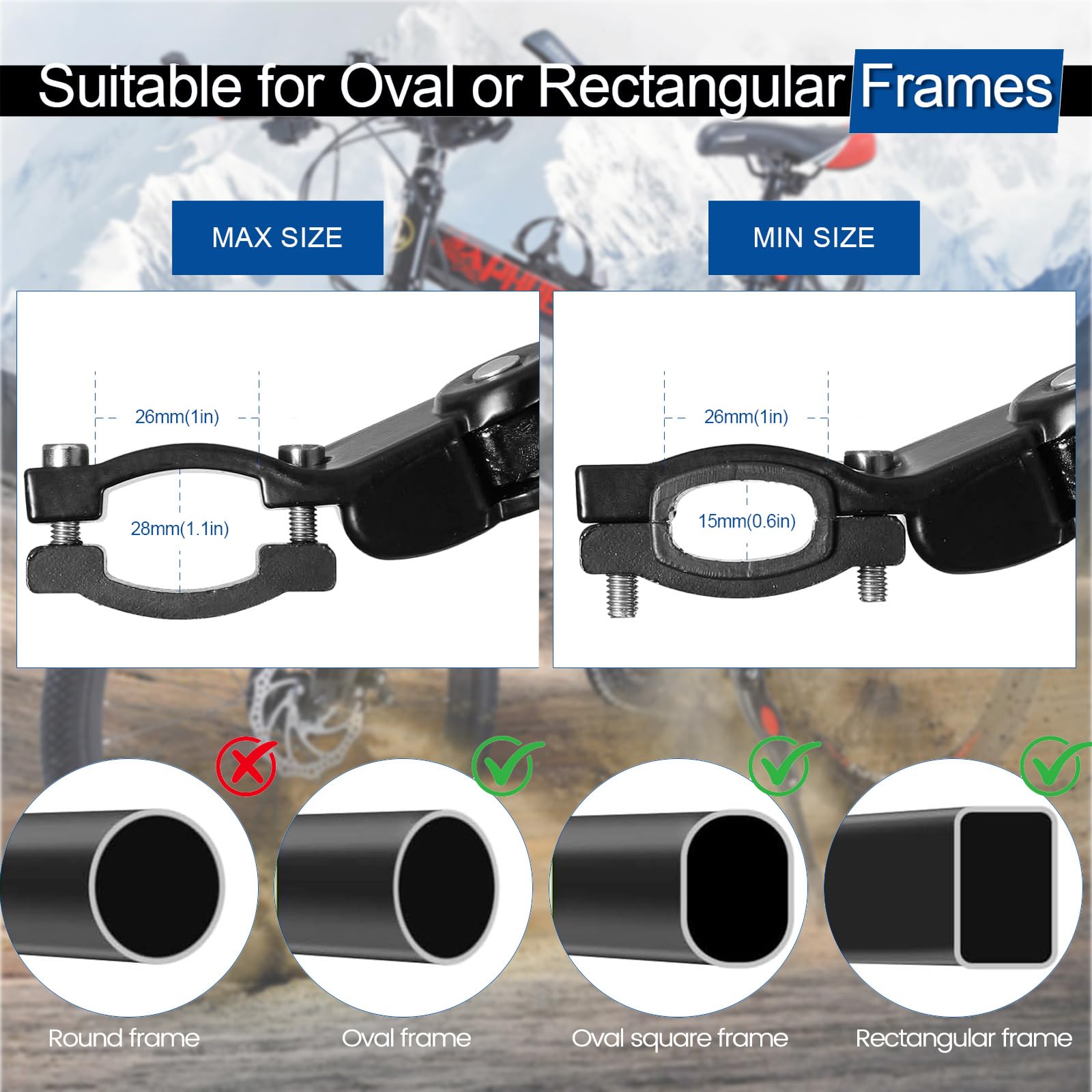CIYIN Cavalletto Bici, Rastrelliera Biciclette, Universale, Piedino in Gomma Antiscivolo, Cavalletto per Bici in Alluminio Regolabile per 20"-27" Bici, BMX, MTB