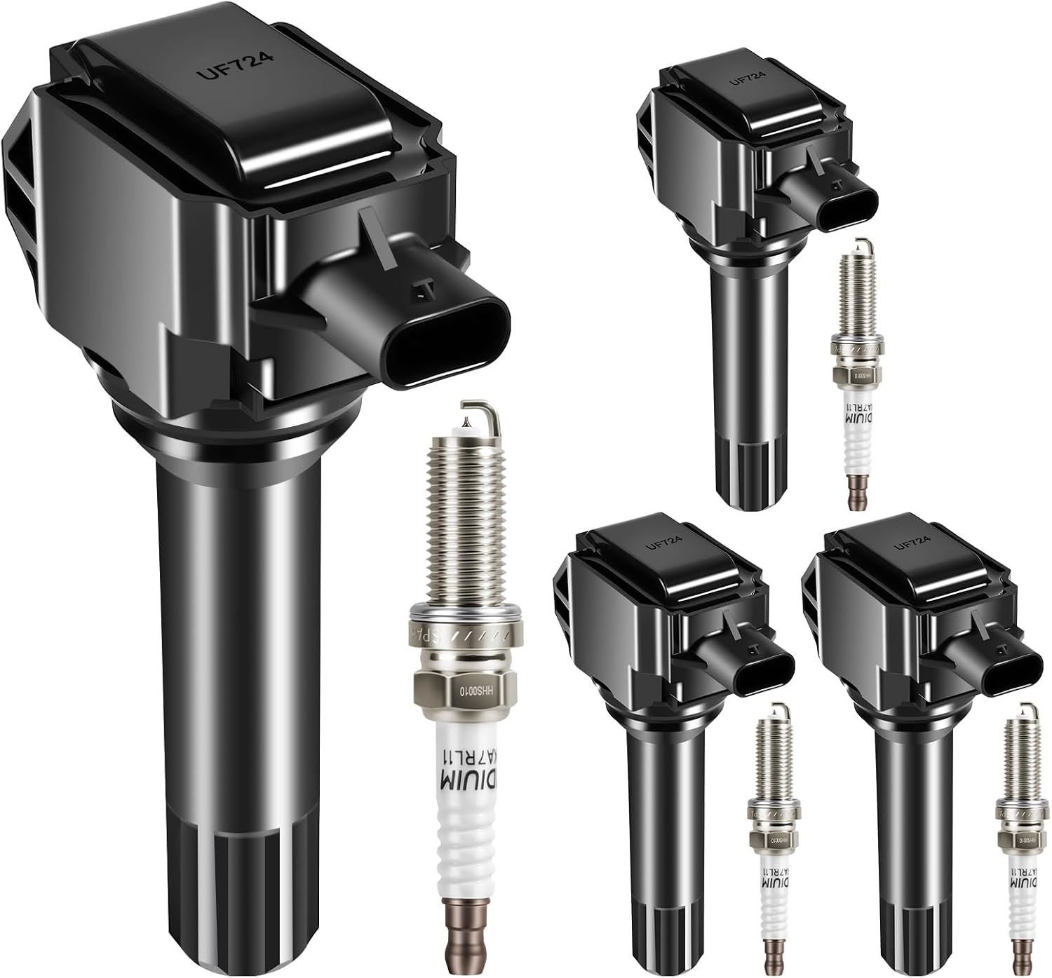 Set of 4 Ignition Coil Pack and Spark Plugs Fits for Subaru Impreza Crosstrek Legacy Forester Outback 2013 2014 2015 2.0L 2.5L H4 Replaces# UF710 UF724