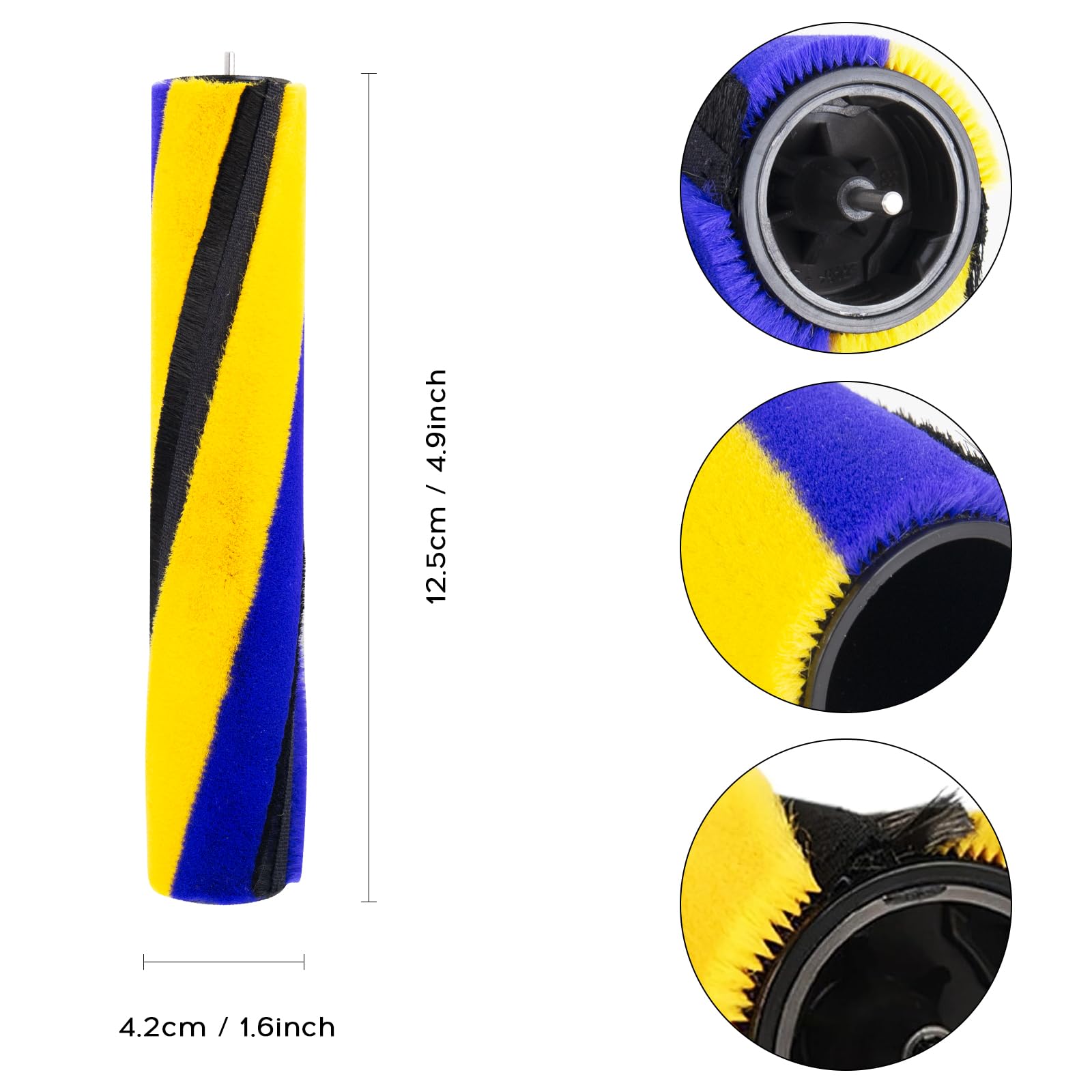 Szczotka zapasowa do odkurzacza Dyson V12/V15 Slim z wałkiem miękkim, dysza podłogowa, wymienny wałek szczotkowy Fluffy (żółta i niebieska)