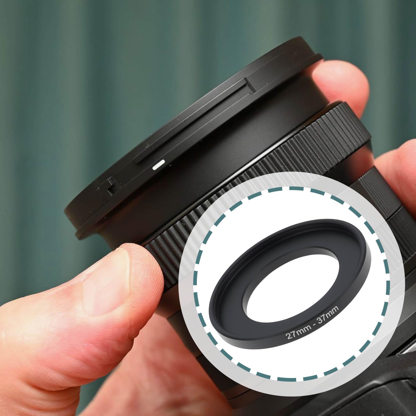 2 szt. adapter filtra z pierścieniem przedłużającym 27 mm do 37 mm ze stopu aluminium do większości aparatów